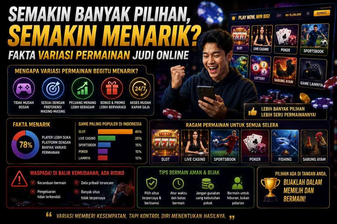 Semakin Banyak Pilihan, Semakin Menarik? Fakta Variasi Permainan Judi Online