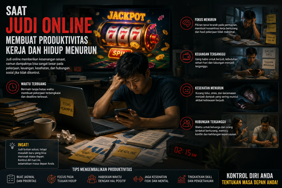 Saat Judi Online Membuat Produktivitas Kerja dan Hidup Menurun