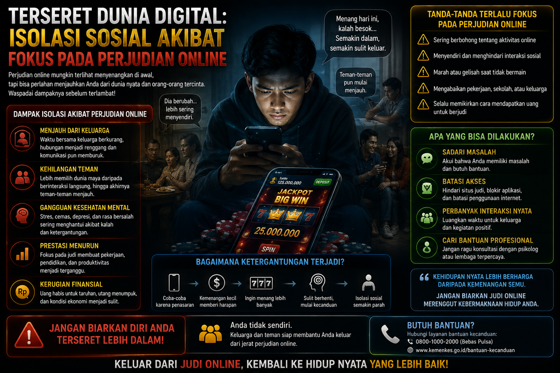 Terseret Dunia Digital: Isolasi Sosial Akibat Fokus pada Perjudian Online